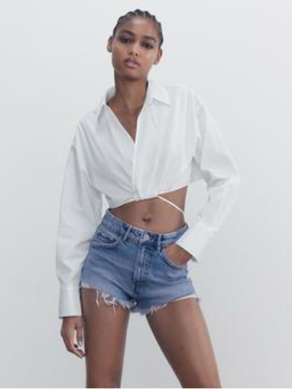 Zara Hi Rise Denim Shorts